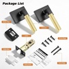 image:imageProbrico Brushed Gold Privacy Door Handle Knurled Lever Heavy Duty Interior Door Handles for BedampBath Reversible for LeftRight Doors Keyless Door Lever with LockMatte BlackGold