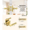 image:imageProbrico Brushed Gold Privacy Door Handle Knurled Lever Heavy Duty Interior Door Handles for BedampBath Reversible for LeftRight Doors Keyless Door Lever with LockGold