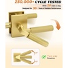 image:imageProbrico Brushed Gold Privacy Door Handle Knurled Lever Heavy Duty Interior Door Handles for BedampBath Reversible for LeftRight Doors Keyless Door Lever with LockGold