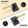image:imageProbrico Brushed Gold Privacy Door Handle Knurled Lever Heavy Duty Interior Door Handles for BedampBath Reversible for LeftRight Doors Keyless Door Lever with LockMatte BlackGold