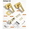 image:imageProbrico Brushed Gold Privacy Door Handle Knurled Lever Heavy Duty Interior Door Handles for BedampBath Reversible for LeftRight Doors Keyless Door Lever with LockGold