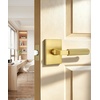 image:imageProbrico Brushed Gold Privacy Door Handle Knurled Lever Heavy Duty Interior Door Handles for BedampBath Reversible for LeftRight Doors Keyless Door Lever with LockGold