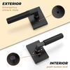 image:imageProbrico Brushed Gold Privacy Door Handle Knurled Lever Heavy Duty Interior Door Handles for BedampBath Reversible for LeftRight Doors Keyless Door Lever with LockMatte Black