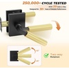image:imageProbrico Brushed Gold Privacy Door Handle Knurled Lever Heavy Duty Interior Door Handles for BedampBath Reversible for LeftRight Doors Keyless Door Lever with LockMatte BlackGold