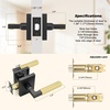 image:imageProbrico Brushed Gold Privacy Door Handle Knurled Lever Heavy Duty Interior Door Handles for BedampBath Reversible for LeftRight Doors Keyless Door Lever with LockMatte BlackGold