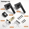 image:imageProbrico Brushed Gold Privacy Door Handle Knurled Lever Heavy Duty Interior Door Handles for BedampBath Reversible for LeftRight Doors Keyless Door Lever with LockMatte Black