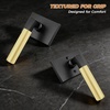 image:imageProbrico Brushed Gold Privacy Door Handle Knurled Lever Heavy Duty Interior Door Handles for BedampBath Reversible for LeftRight Doors Keyless Door Lever with LockMatte BlackGold