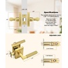 image:imageProbrico Brushed Gold Privacy Door Handle Knurled Lever Heavy Duty Interior Door Handles for BedampBath Reversible for LeftRight Doors Keyless Door Lever with LockGold